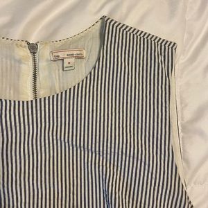 White and gray pinstripe GAP dress